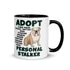 "Adopt A Personal Stalker" English Bulldog Mug | Fawn & White Colored
