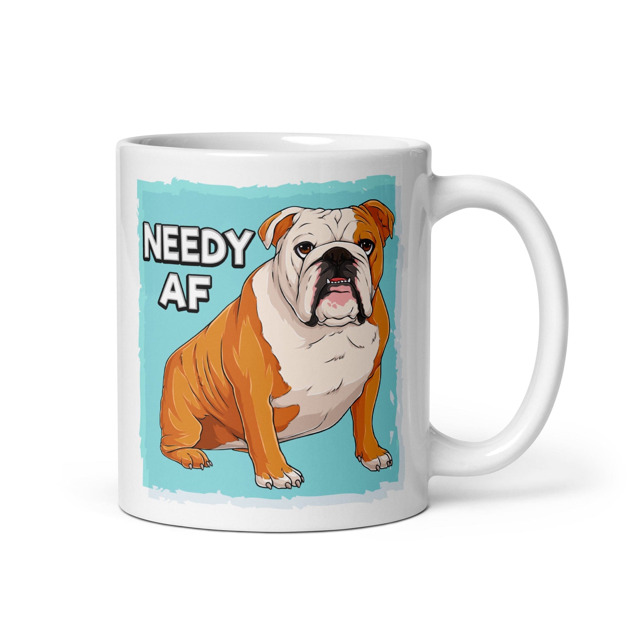 "Adopt A Personal Stalker" English Bulldog Mug | Red & White Colored