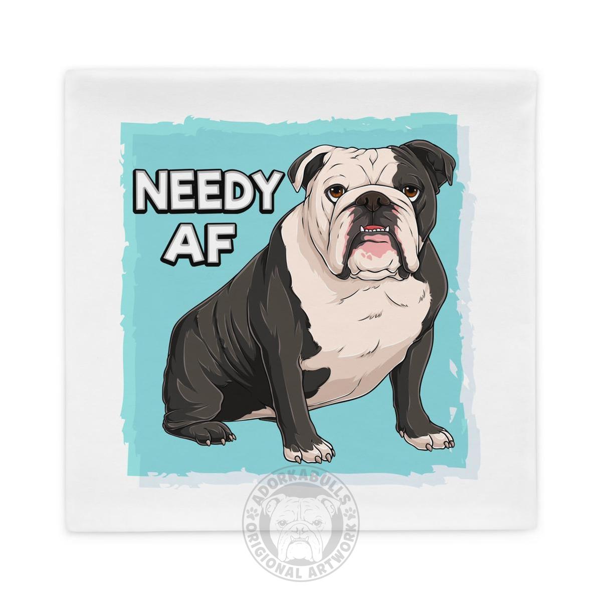 "Adopt A Personal Stalker" English Bulldog Pillow Case | B&W Colored