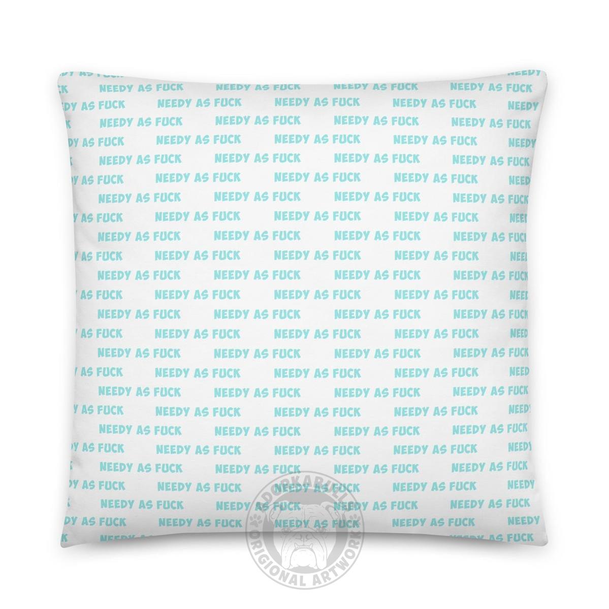 "Adopt A Personal Stalker" English Bulldog Throw Pillow | Fawn & White Colored