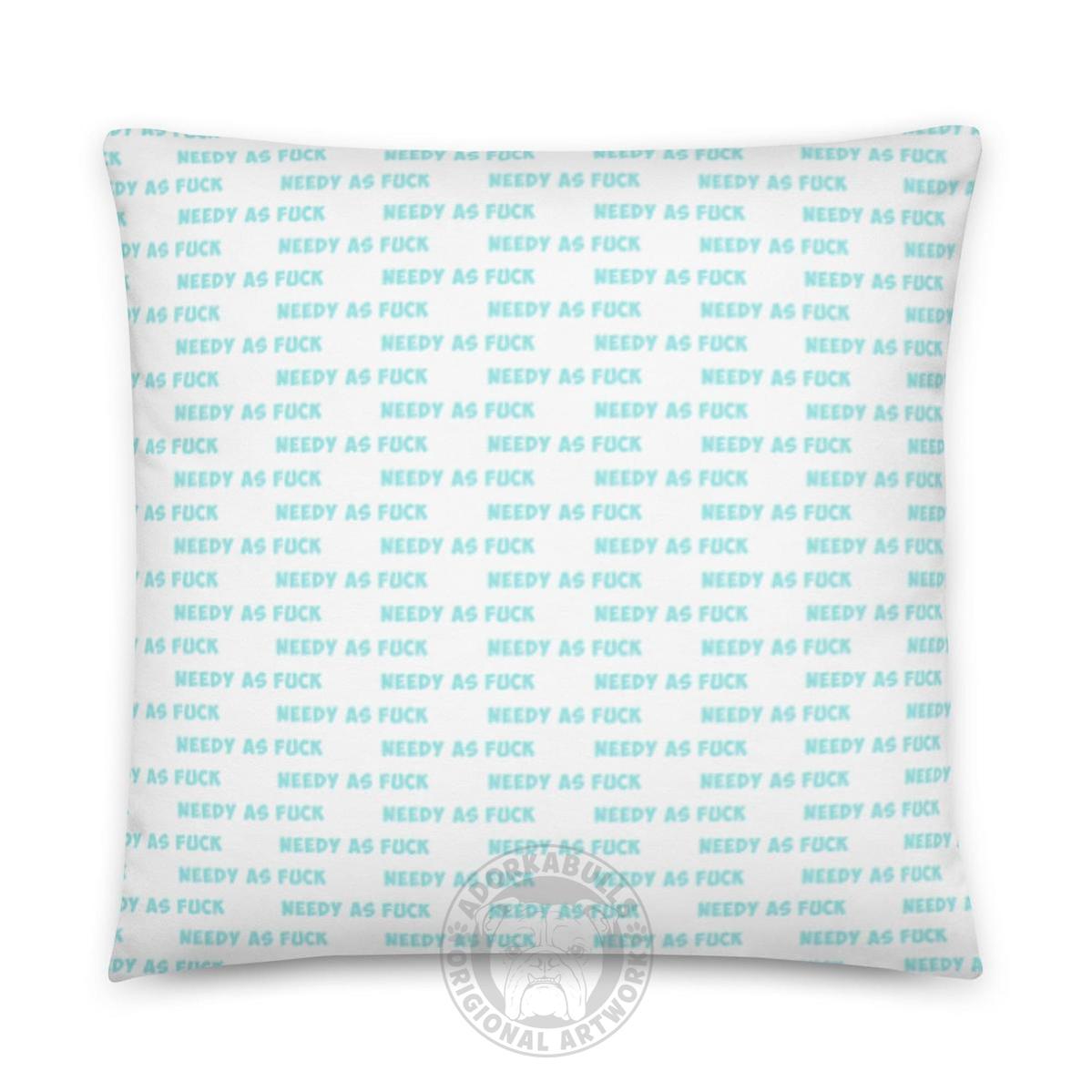 "Adopt A Personal Stalker" English Bulldog Throw Pillow | Red & White Colored