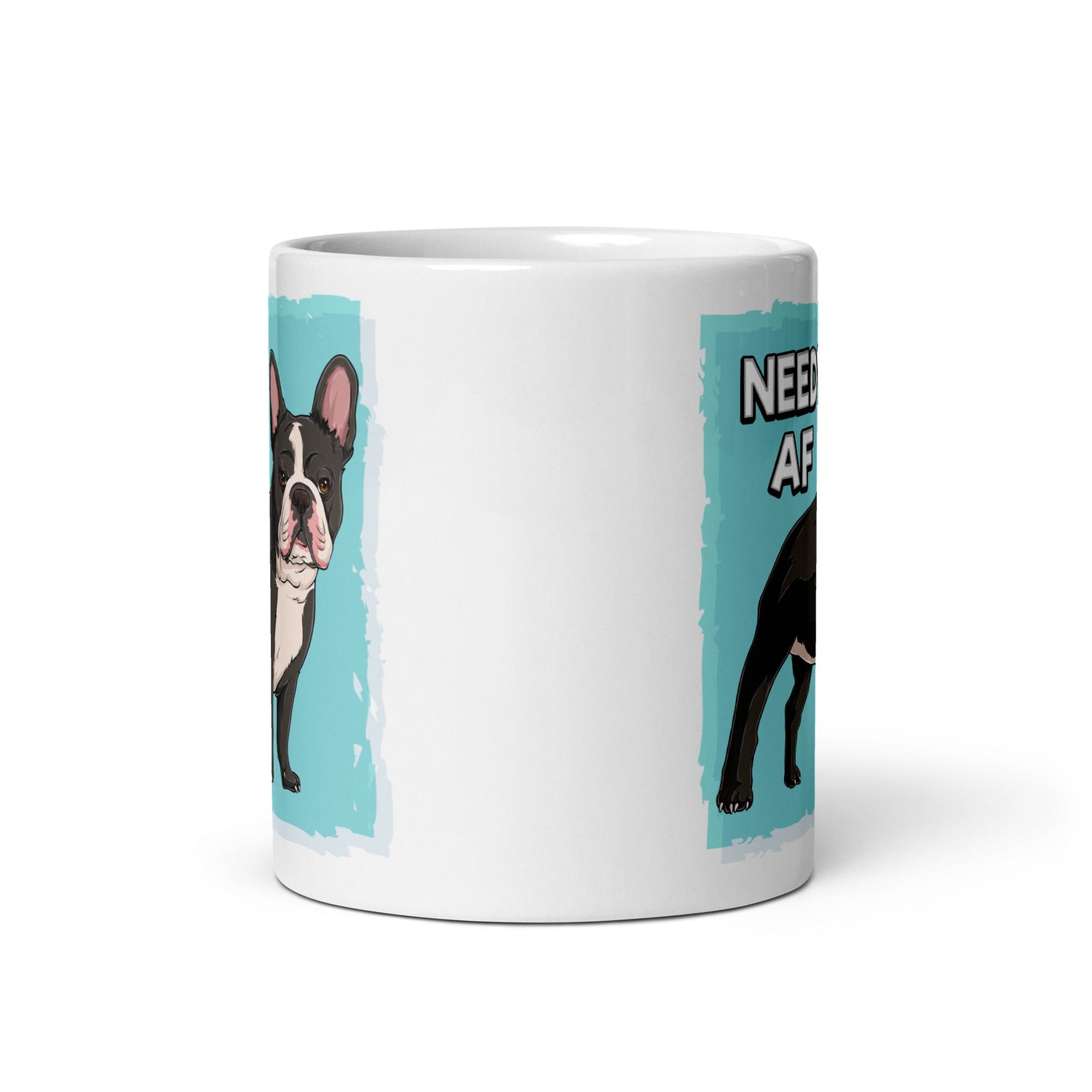 "Adopt A Personal Stalker" French Bulldog Mug | B&W Colored