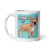"Adopt A Personal Stalker" French Bulldog Mug | Fawn & White Colored
