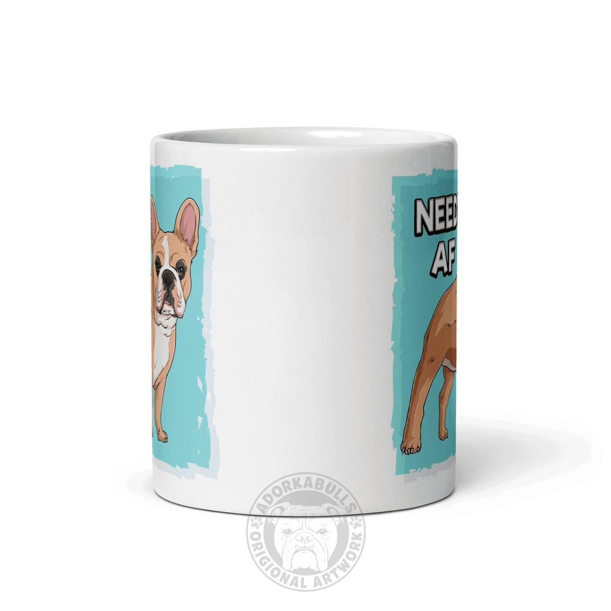 "Adopt A Personal Stalker" French Bulldog Mug | Fawn & White Colored