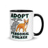"Adopt A Personal Stalker" French Bulldog Mug | Red & White Colored