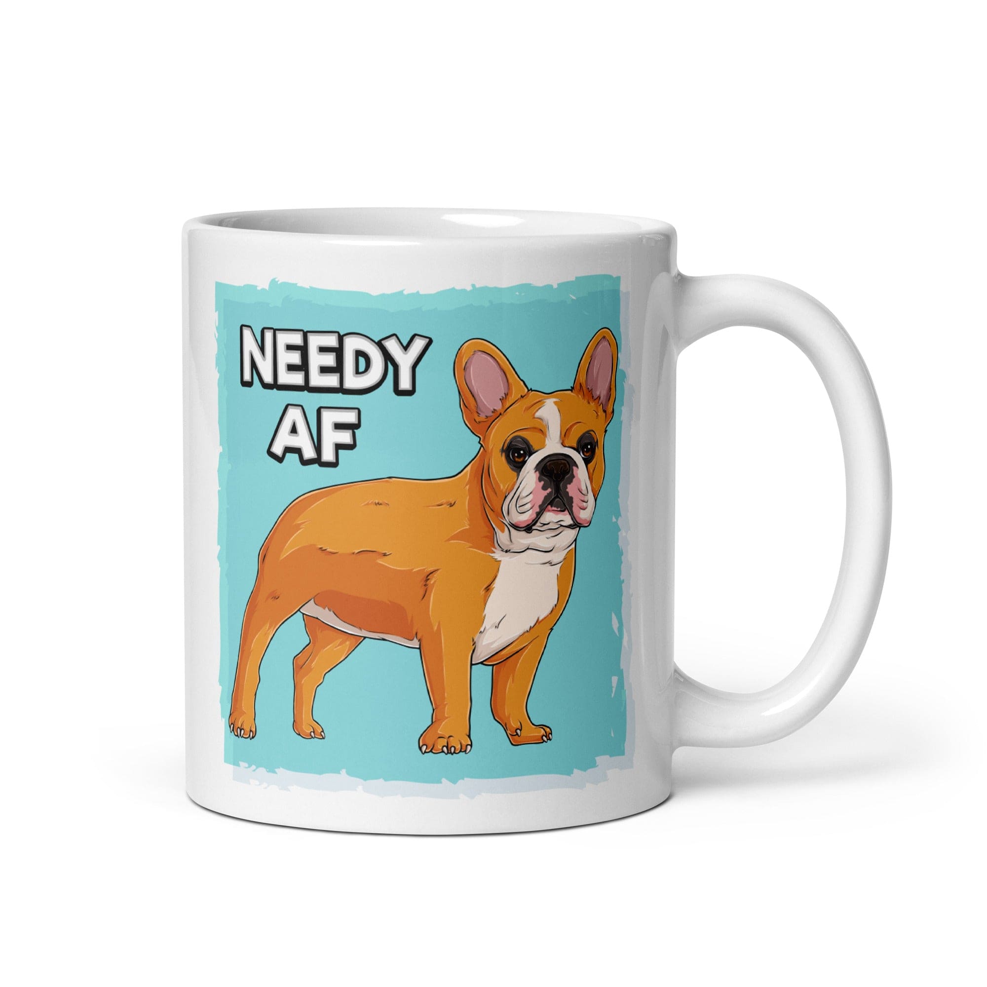 "Adopt A Personal Stalker" French Bulldog Mug | Red & White Colored