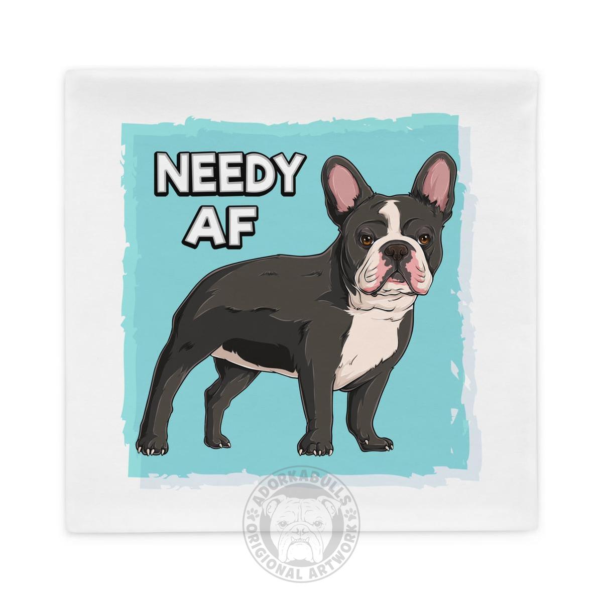 "Adopt A Personal Stalker" French Bulldog Pillow Case | B&W Colored