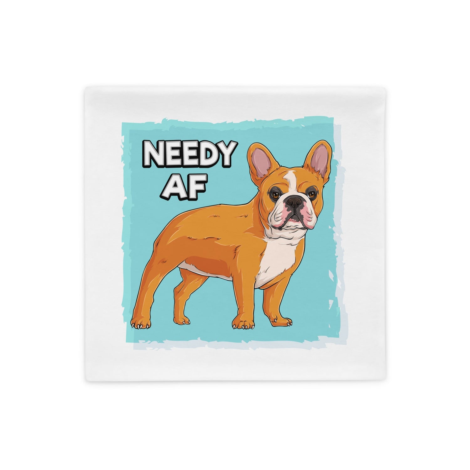 "Adopt A Personal Stalker" French Bulldog Pillow Case | Red & White Colored