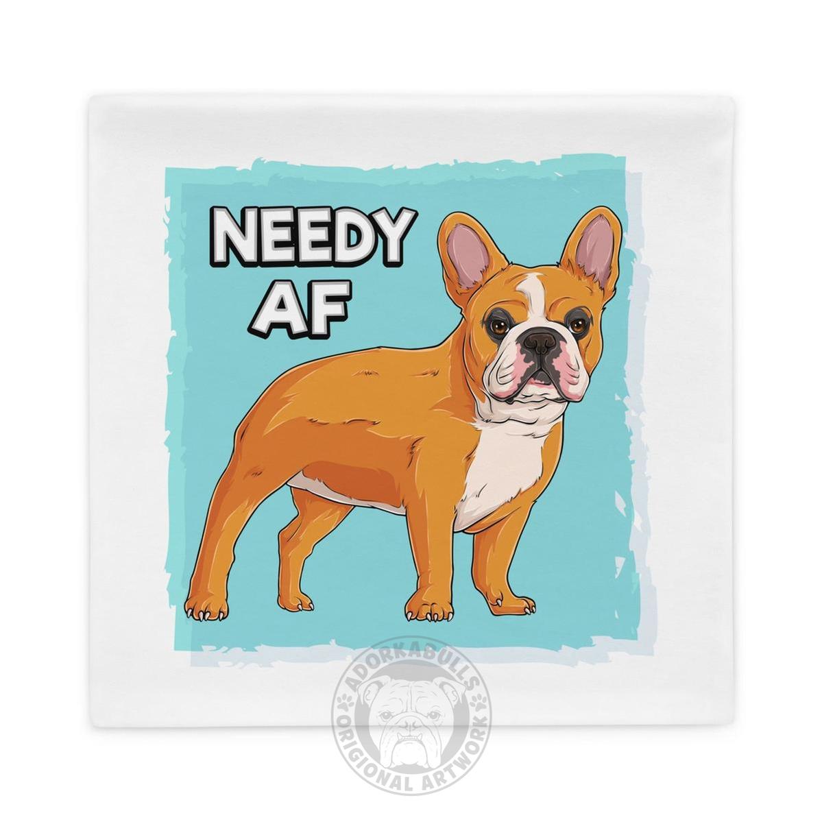 "Adopt A Personal Stalker" French Bulldog Pillow Case | Red & White Colored