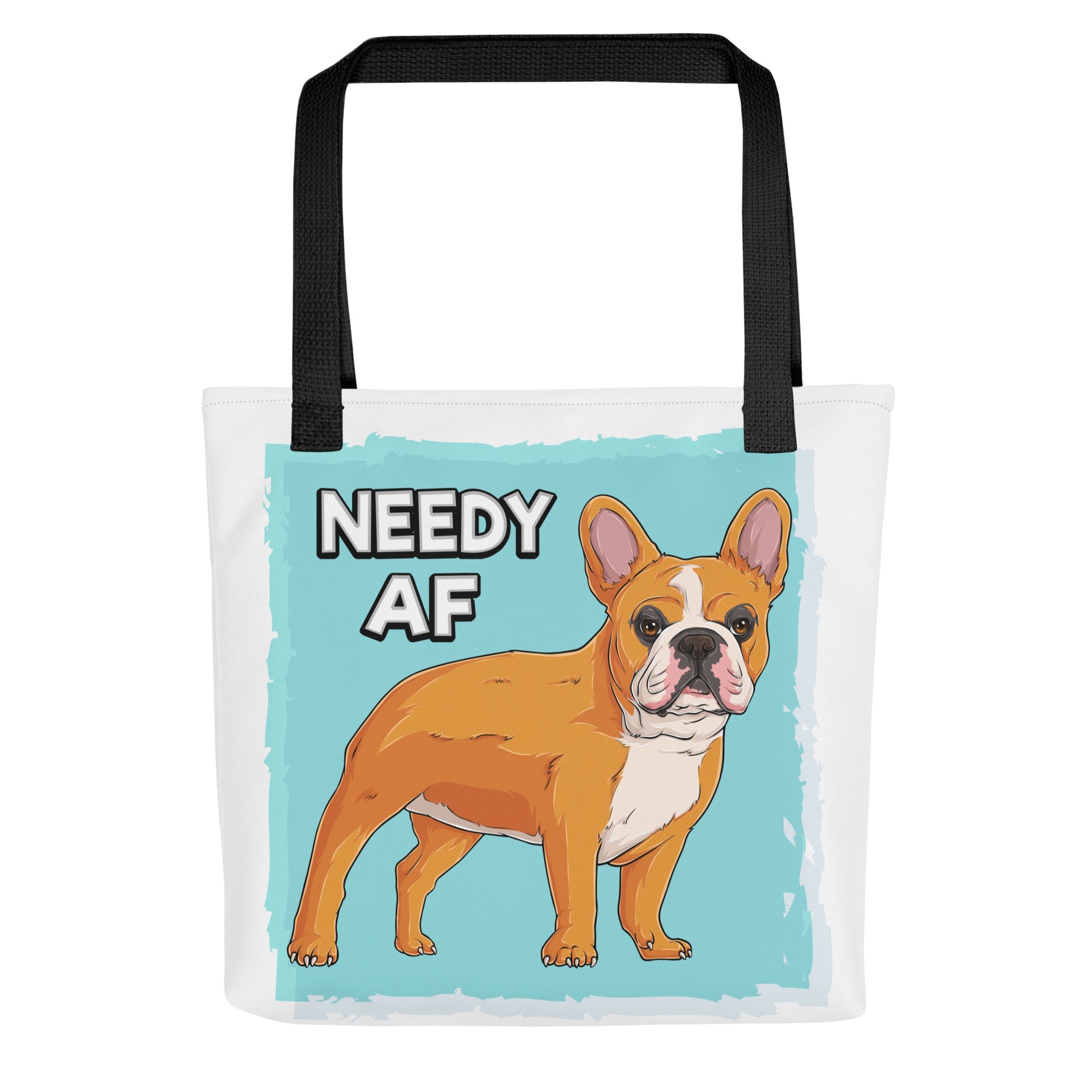"Adopt A Personal Stalker" French Bulldog Tote Bag | Red & White Colored