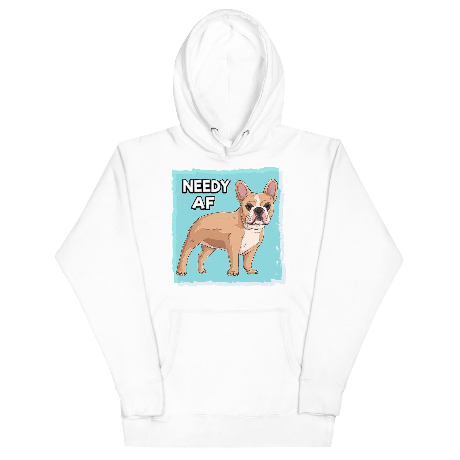 "Adopt A Personal Stalker" French Bulldog Unisex Hoodie | Fawn & White Colored