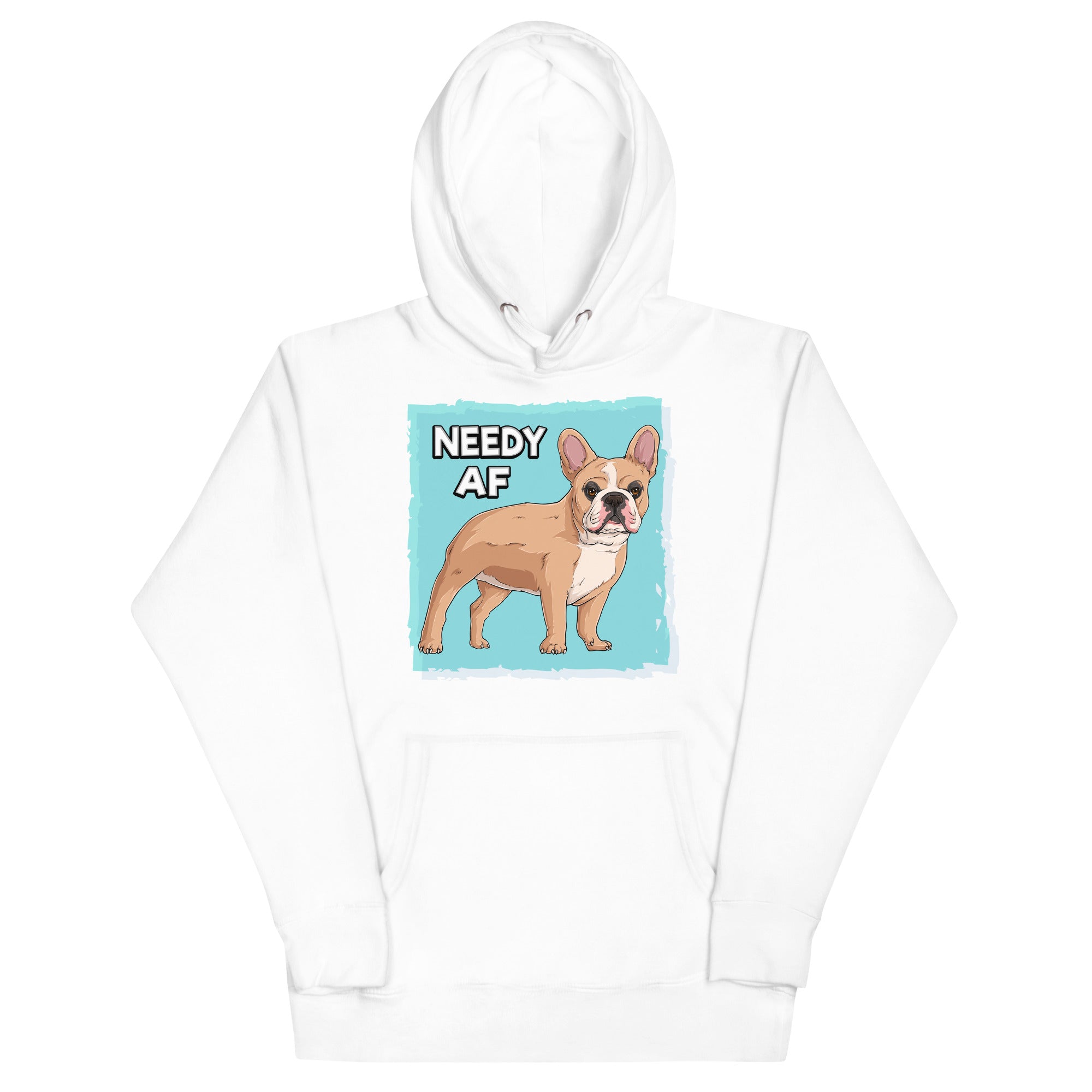 "Adopt A Personal Stalker" French Bulldog Unisex Hoodie | Fawn & White Colored