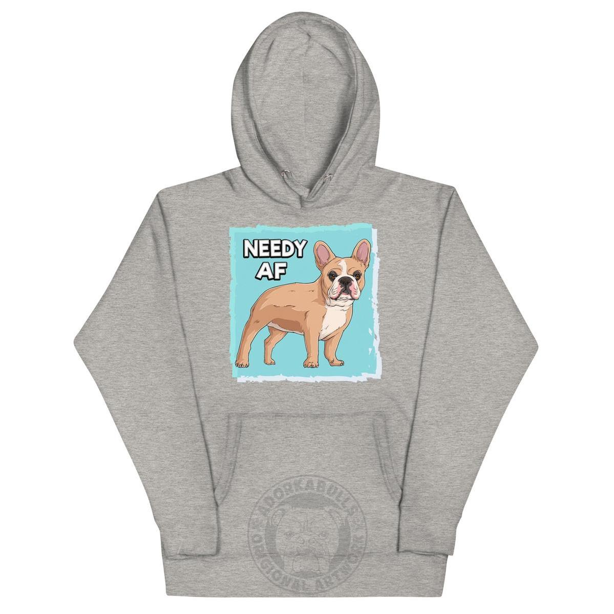 "Adopt A Personal Stalker" French Bulldog Unisex Hoodie | Fawn & White Colored
