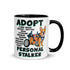 "Adopt A Personal Stalker" Male French Bulldog Mug | Red & White Colored with Spina Bifida in Wheelchair
