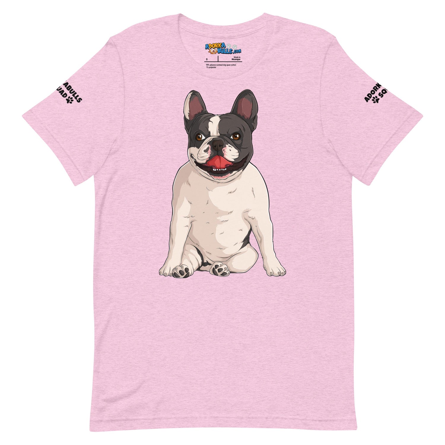"Adorkabulls Squad" Sitting Frenchie Unisex Tee | Black & White Colored
