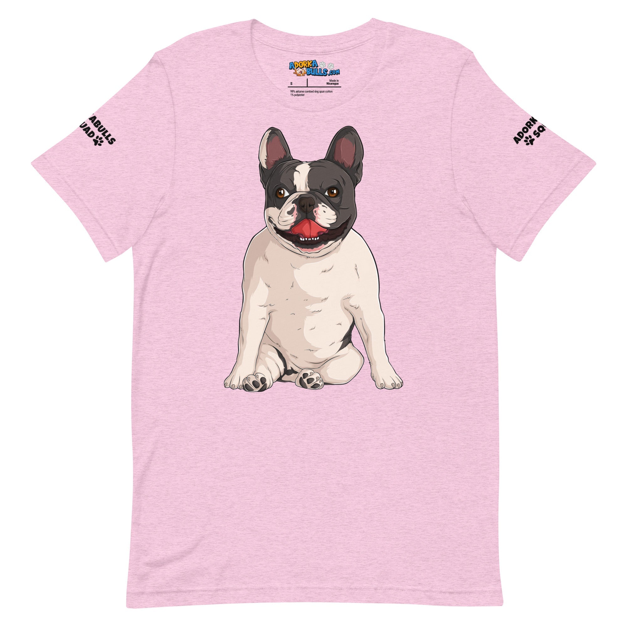 "Adorkabulls Squad" Sitting Frenchie Unisex Tee | Black & White Colored
