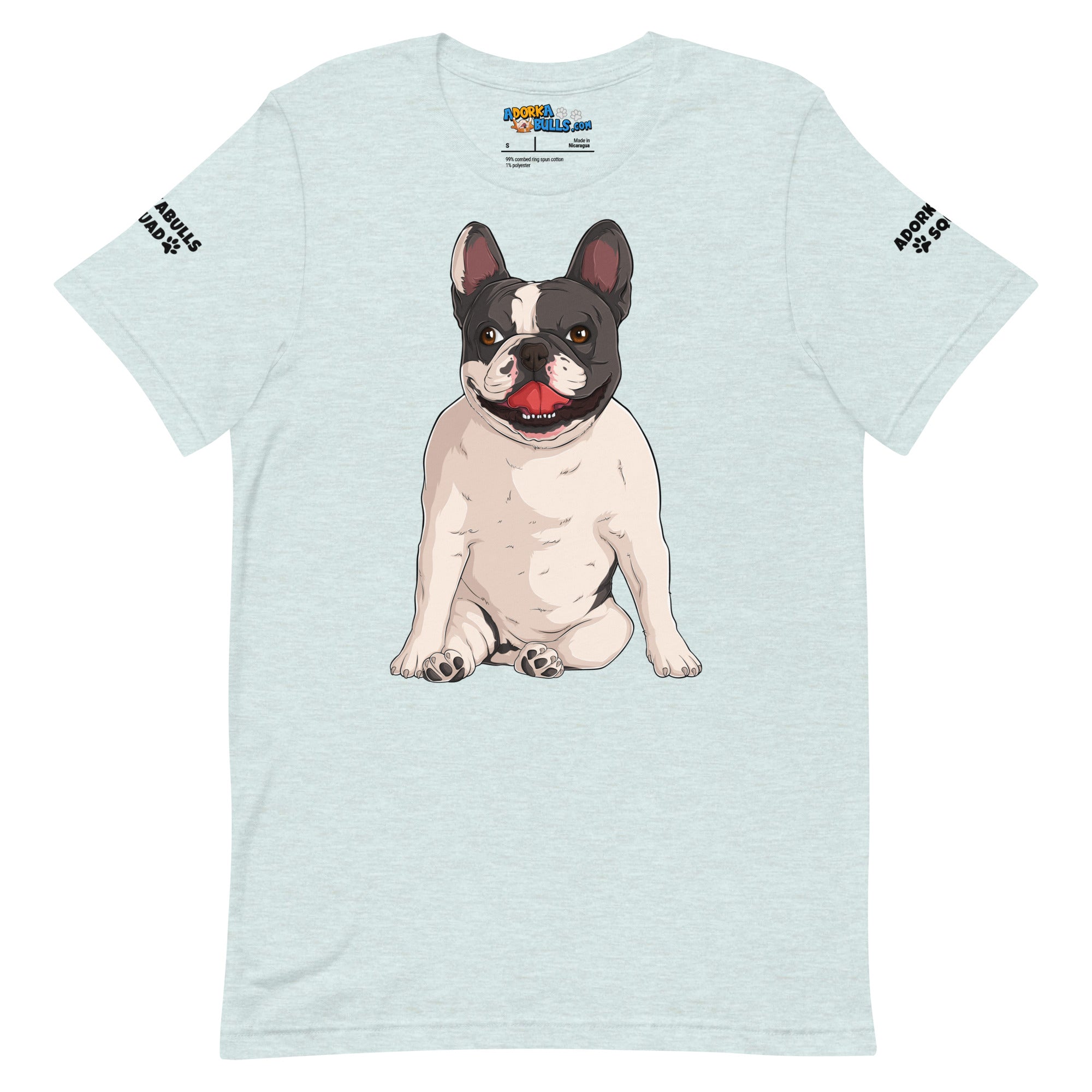"Adorkabulls Squad" Sitting Frenchie Unisex Tee | Black & White Colored
