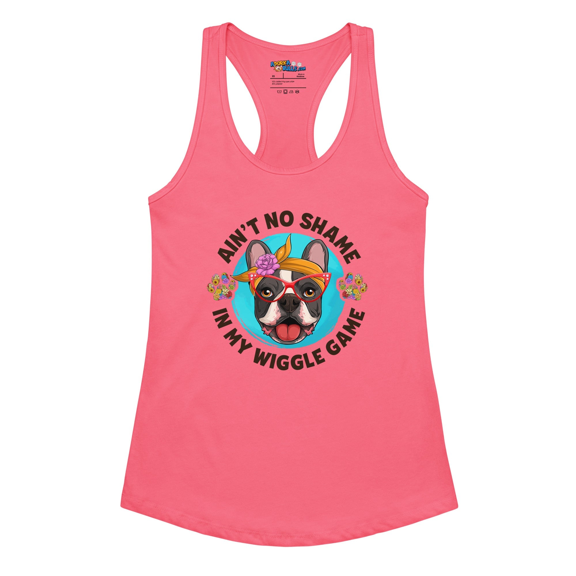 "Ain’t No Shame in My Wiggle Game" Female Frenchie Tank