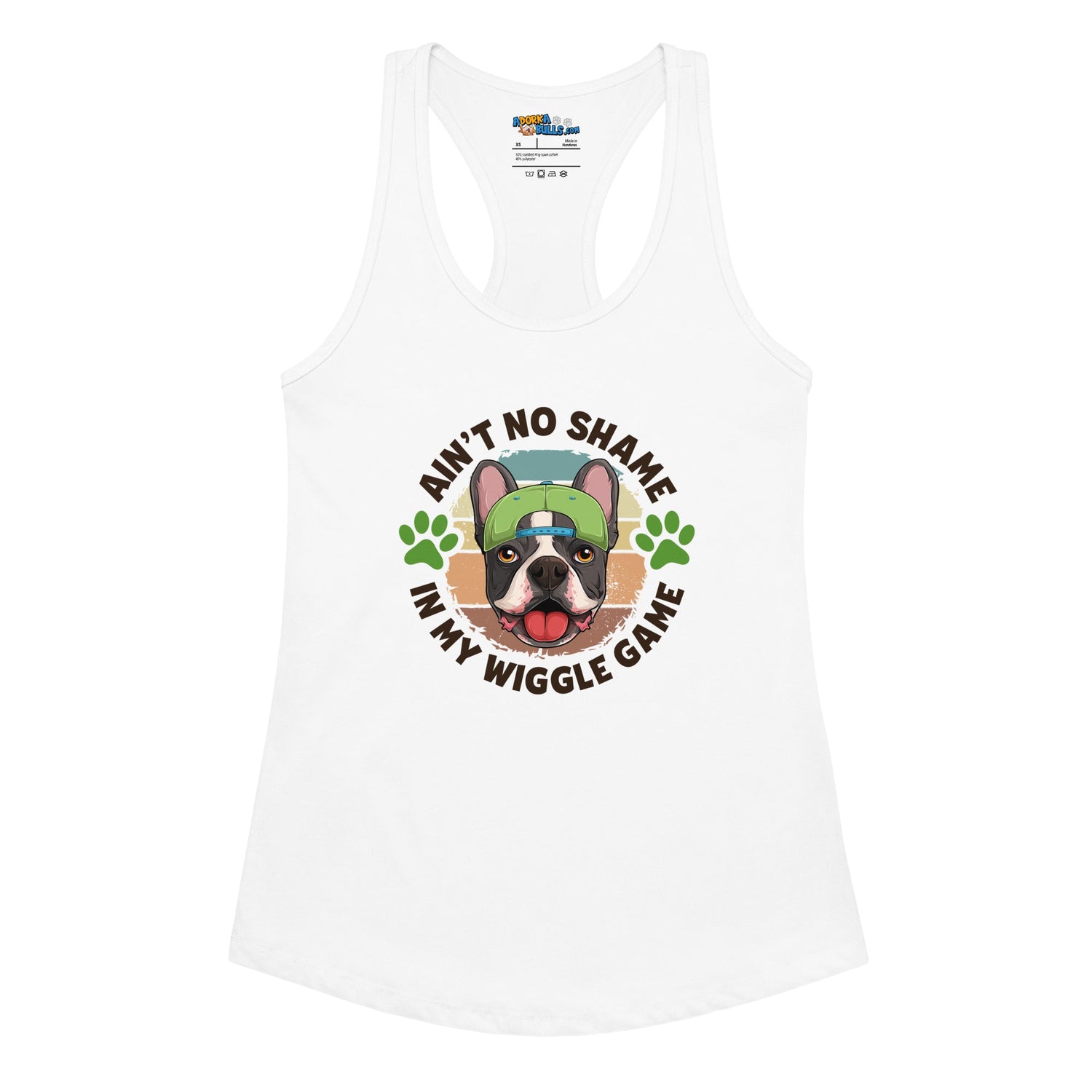 "Ain’t No Shame in My Wiggle Game" Male Frenchie Tank