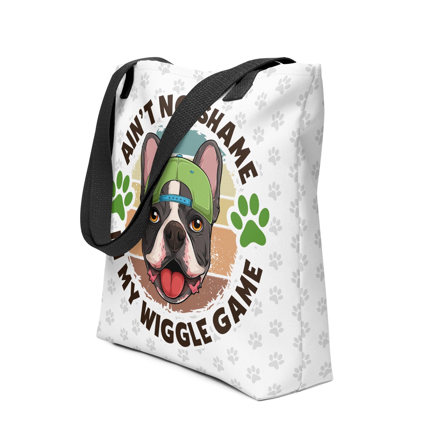 "Ain’t No Shame in My Wiggle Game" Male Frenchie Tote Bag