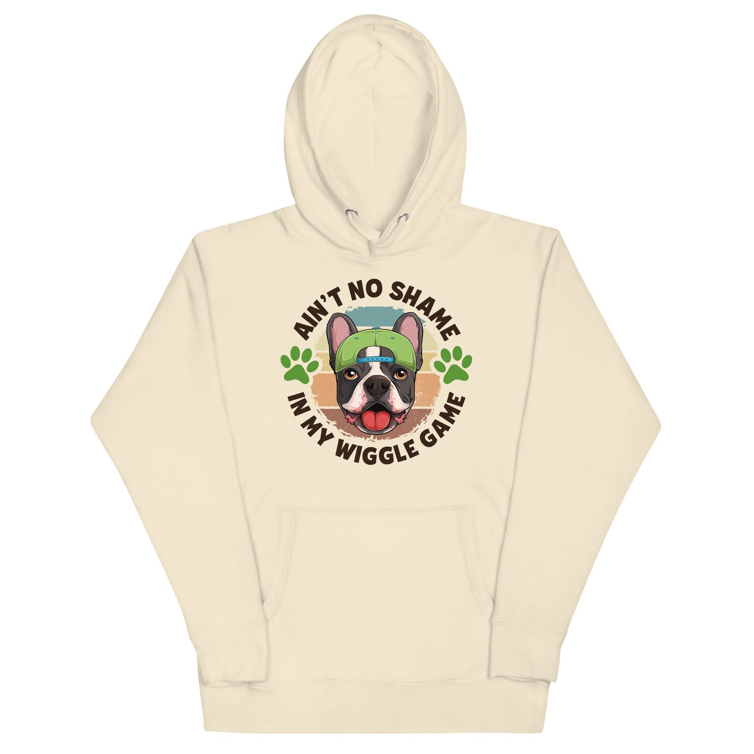 "Ain’t No Shame in My Wiggle Game" Male Frenchie Unisex Hoodie