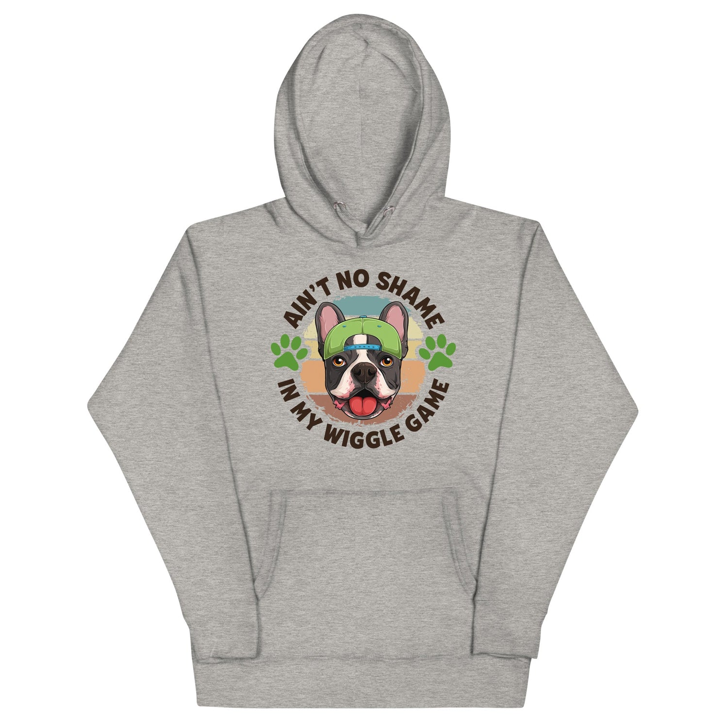 "Ain’t No Shame in My Wiggle Game" Male Frenchie Unisex Hoodie