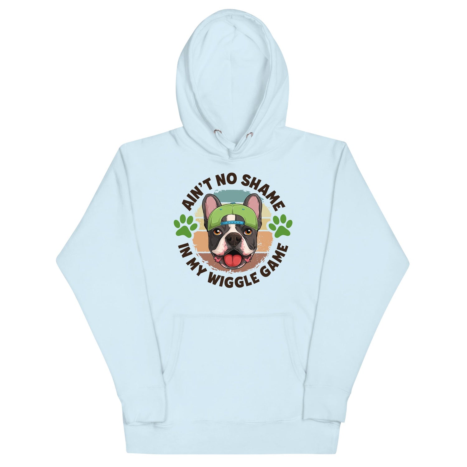 "Ain’t No Shame in My Wiggle Game" Male Frenchie Unisex Hoodie