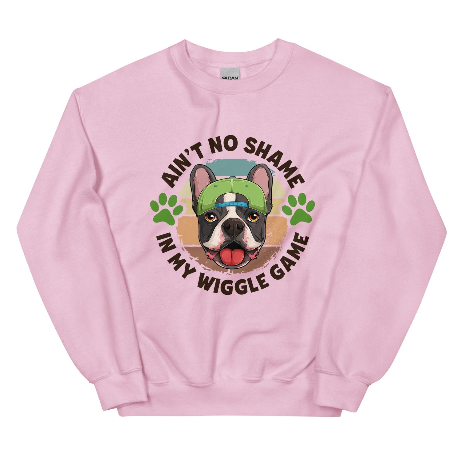 "Ain’t No Shame in My Wiggle Game" – Male Frenchie Unisex Sweatshirt