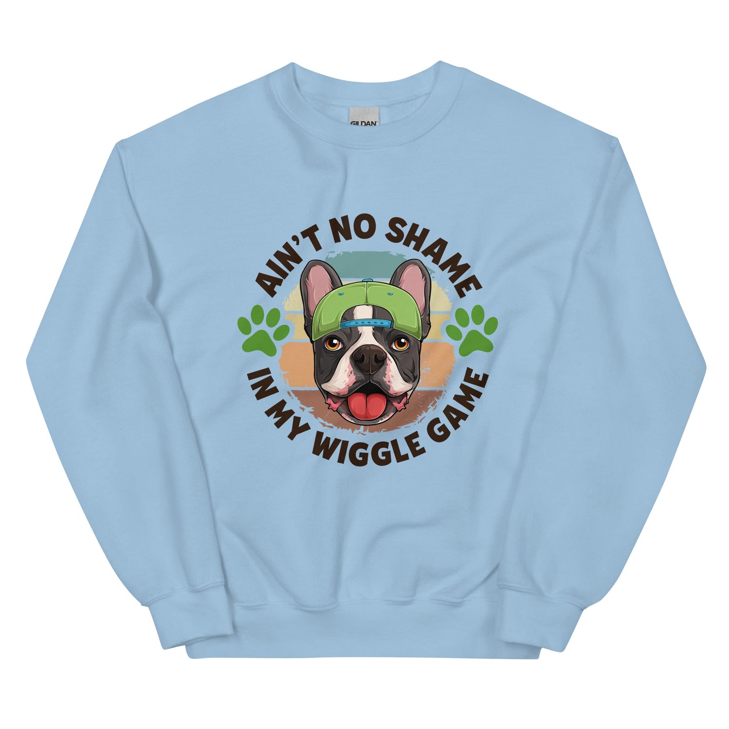 "Ain’t No Shame in My Wiggle Game" – Male Frenchie Unisex Sweatshirt