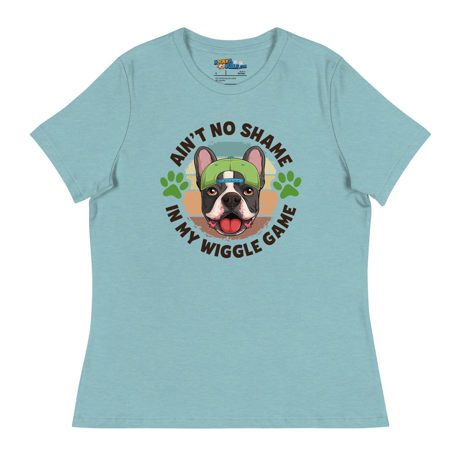"Ain’t No Shame in My Wiggle Game" Male Frenchie Women’s Tee