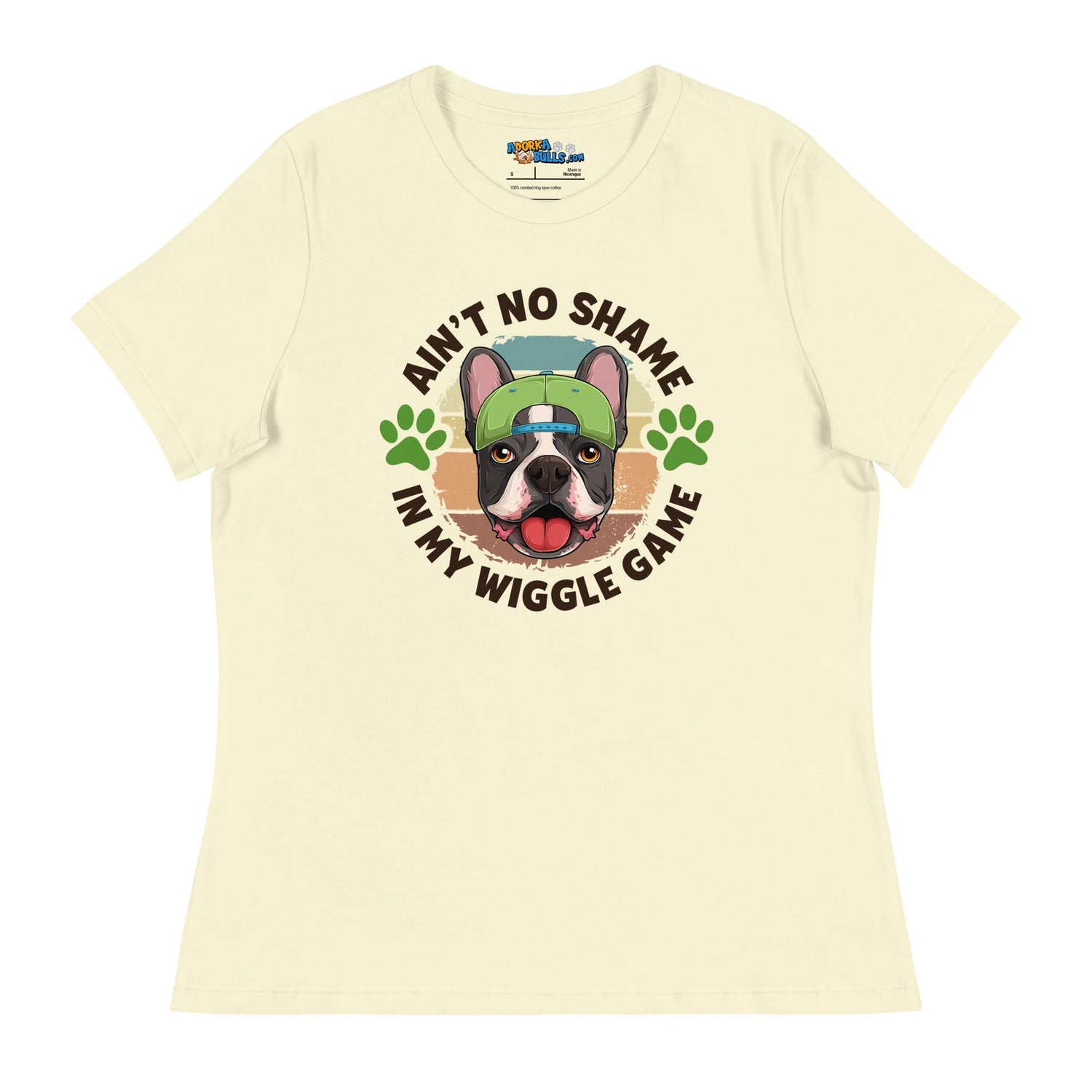 "Ain’t No Shame in My Wiggle Game" Male Frenchie Women’s Tee