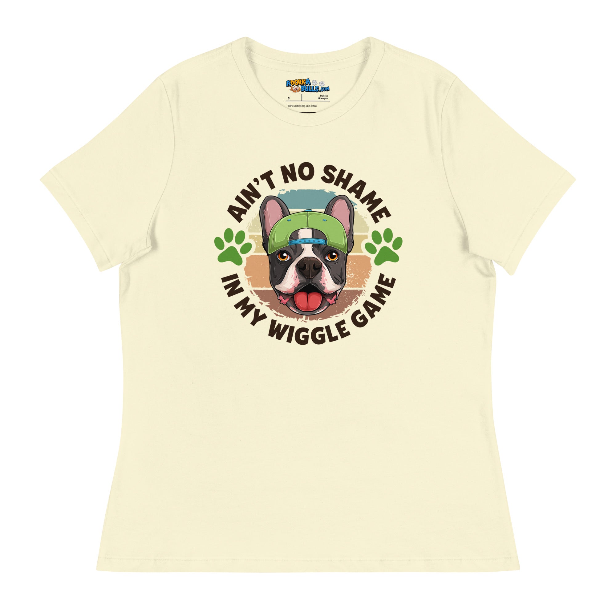 "Ain’t No Shame in My Wiggle Game" Male Frenchie Women’s Tee