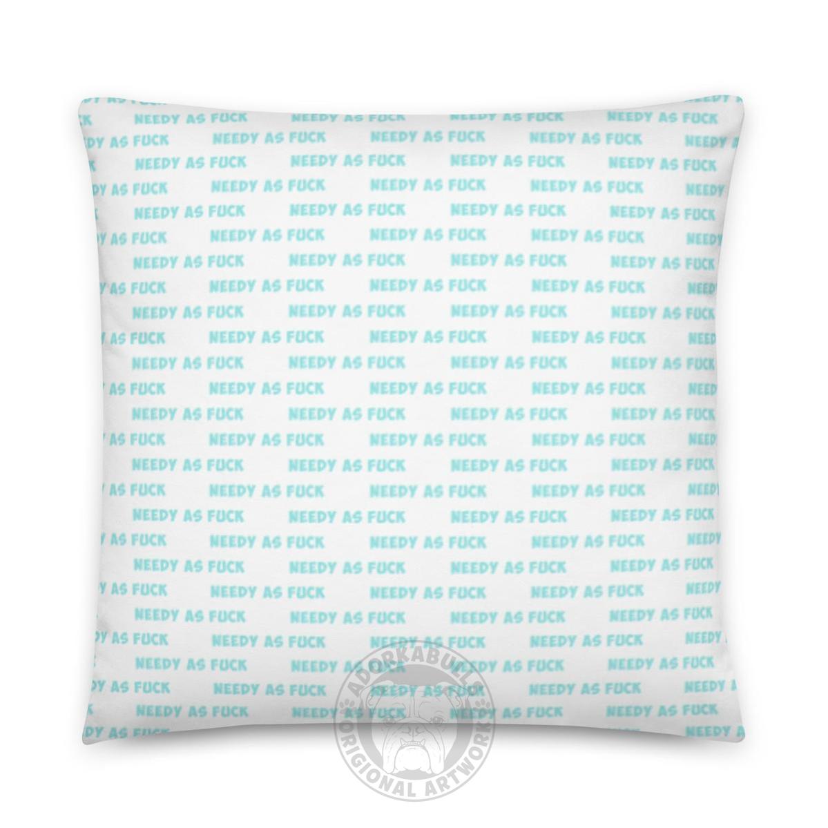 Needy AF French Bulldog Throw Pillow | Red & White