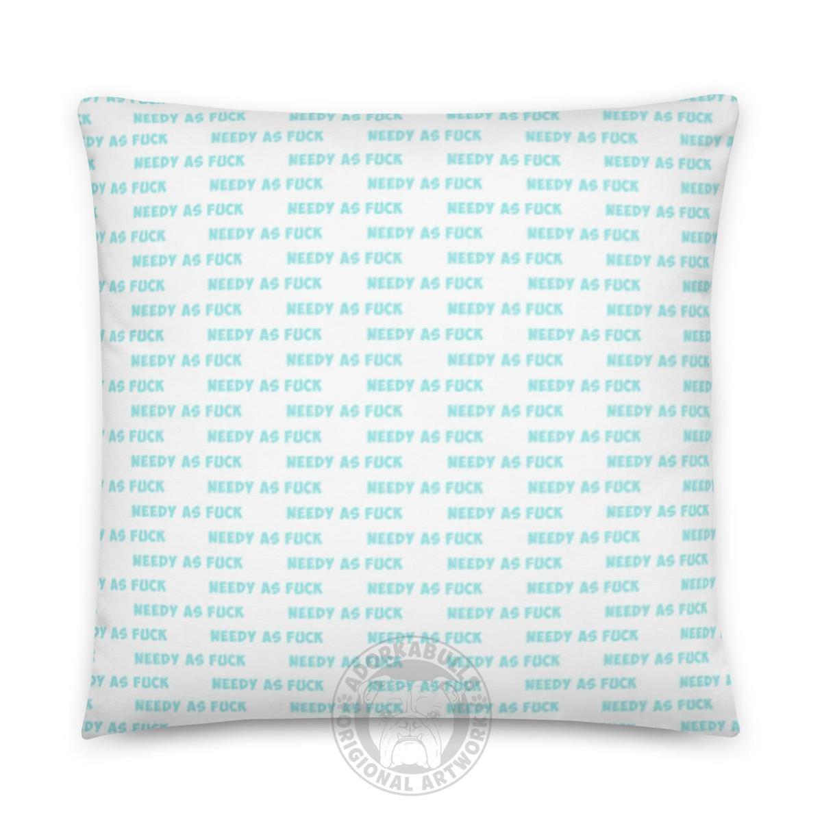 Needy AF French Bulldog Throw Pillow | Red & White
