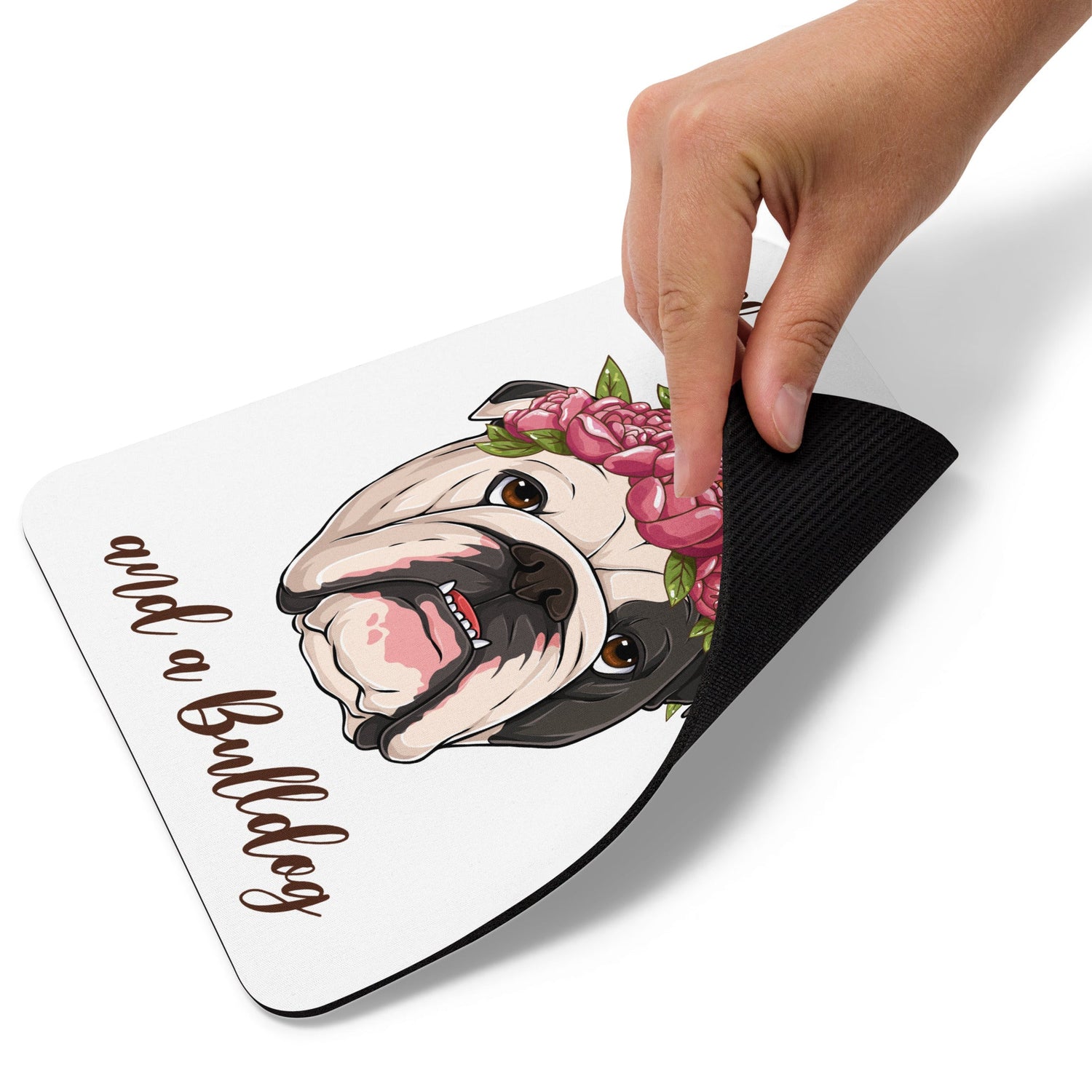 "All You Need Is Love And A Bulldog" Mouse Pad | B&W Colored