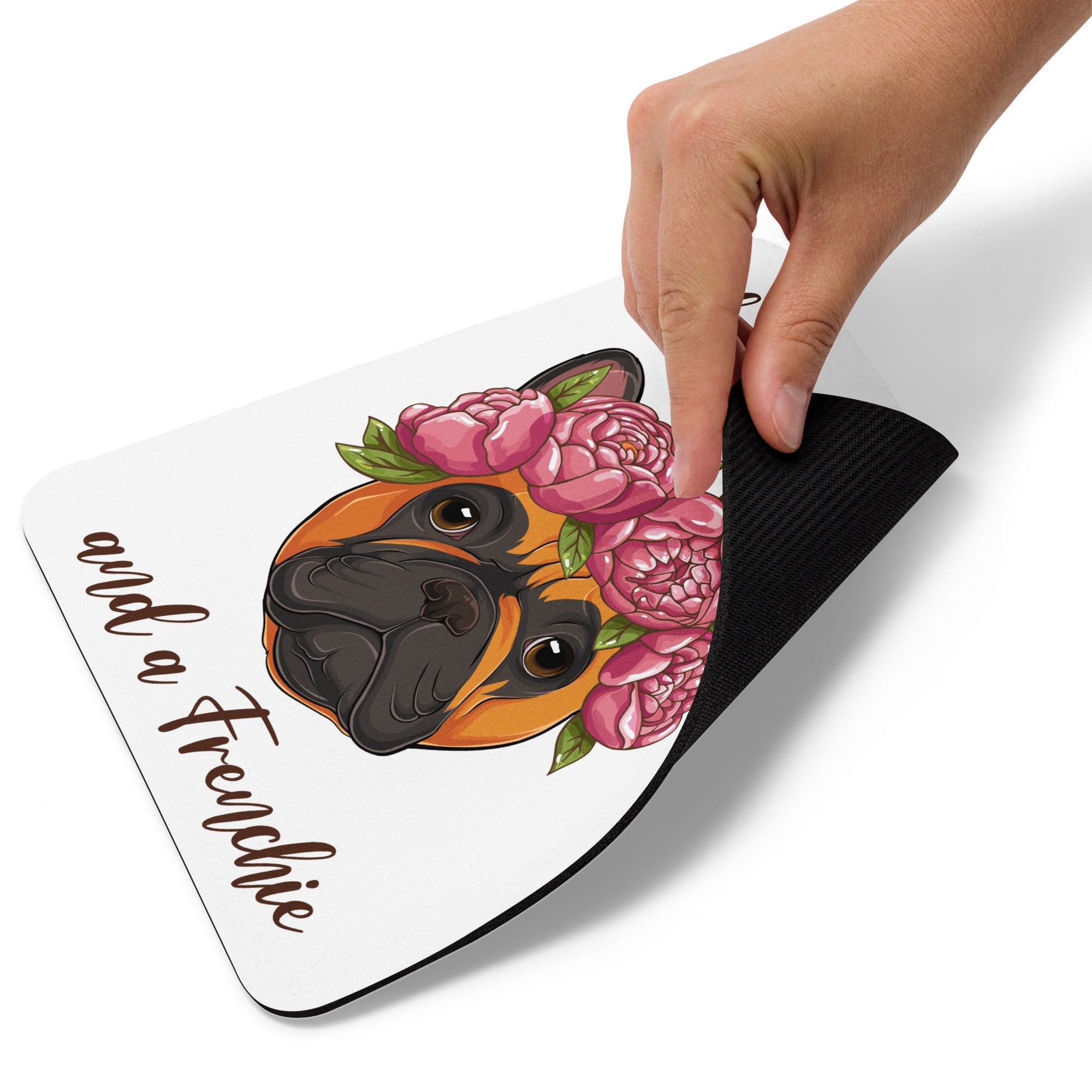 "All You Need Is Love And A Frenchie" Mouse Pad | Red & White Colored