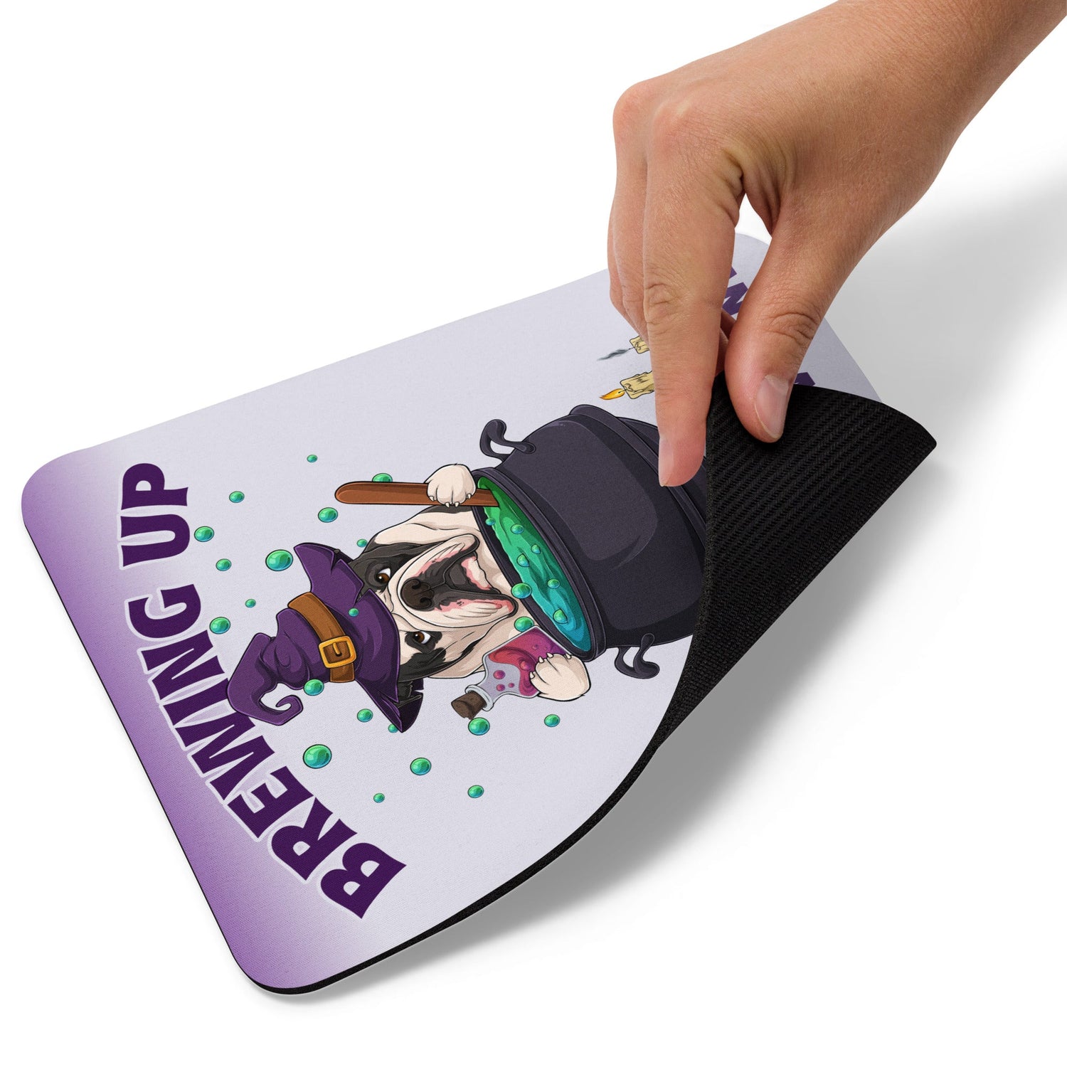 "Brewing Up Second Chances" Bulldog Witch Mouse Pad – BHNW Rescue Mouse Pad