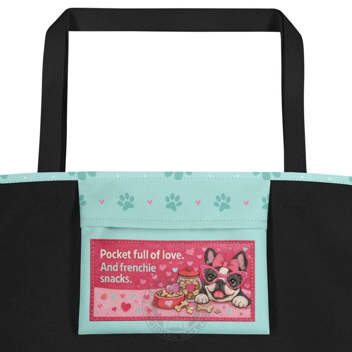 “Bulldog Love” Frenchie Tote Bag with Inside Pocket