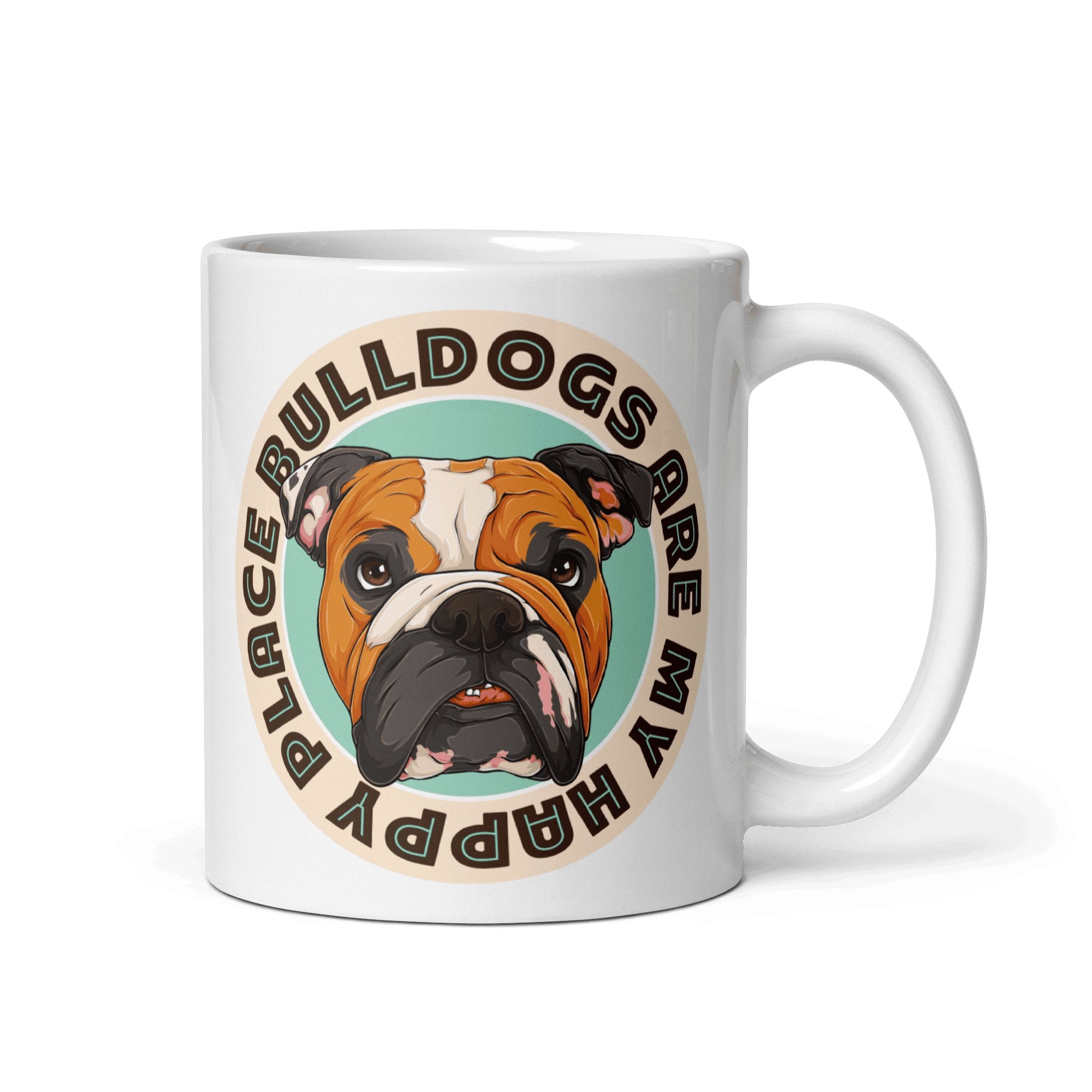 "Bulldogs Are My Happy Place" English Bulldog Mug