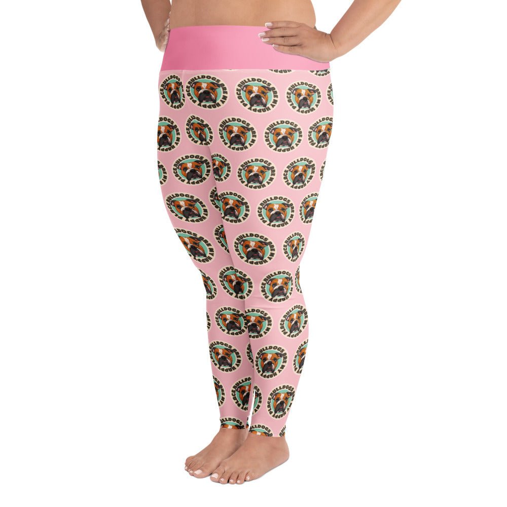"Bulldogs Are My Happy Place" English Bulldog Plus Size Leggings