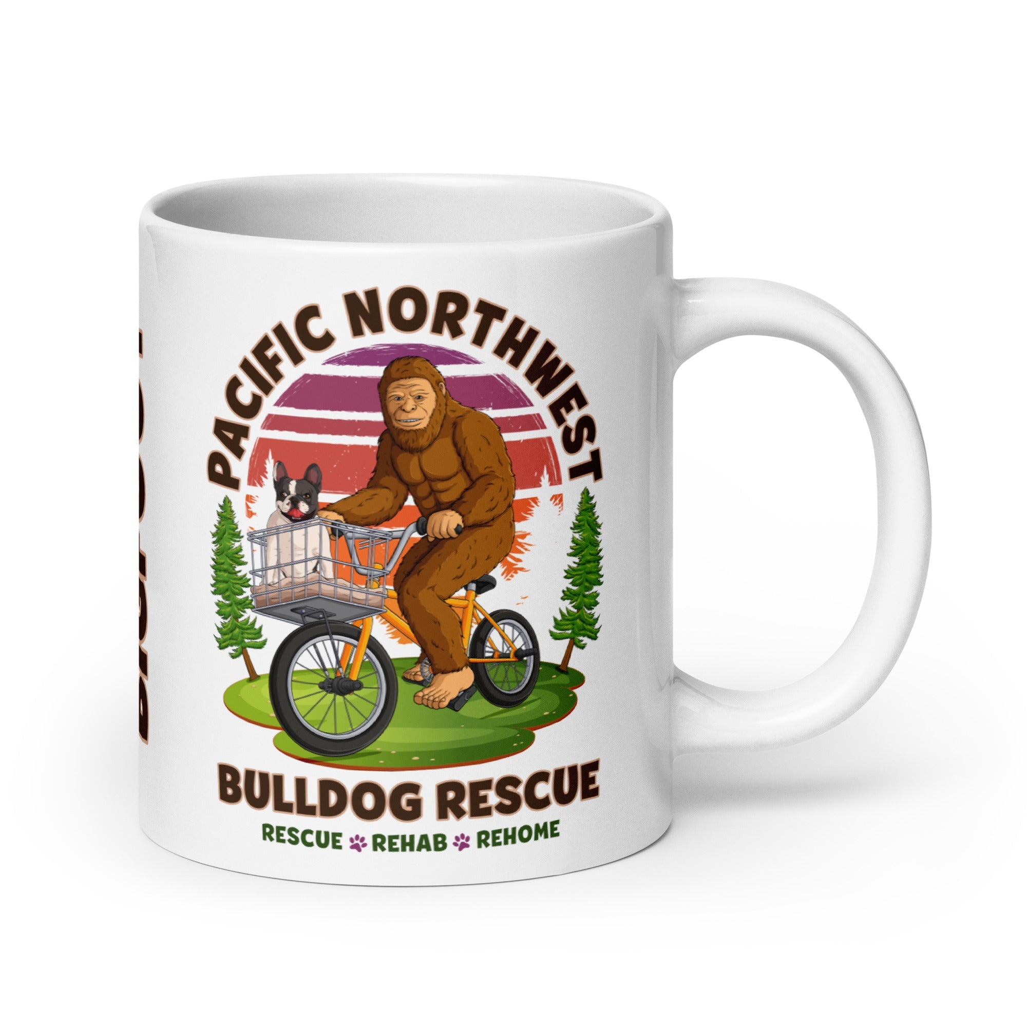 "Bulldogs & Bigfoot" Pacific Northwest Bulldog Rescue Mug
