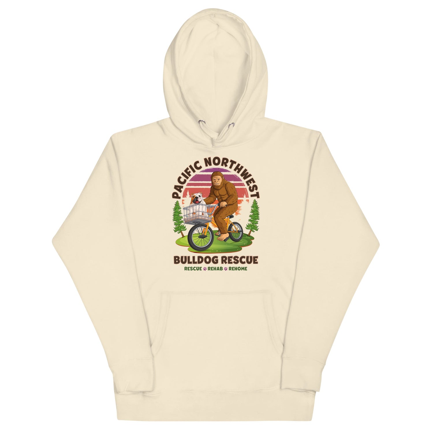"Bulldogs & Bigfoot" Pacific Northwest Bulldog Rescue Unisex Hoodie