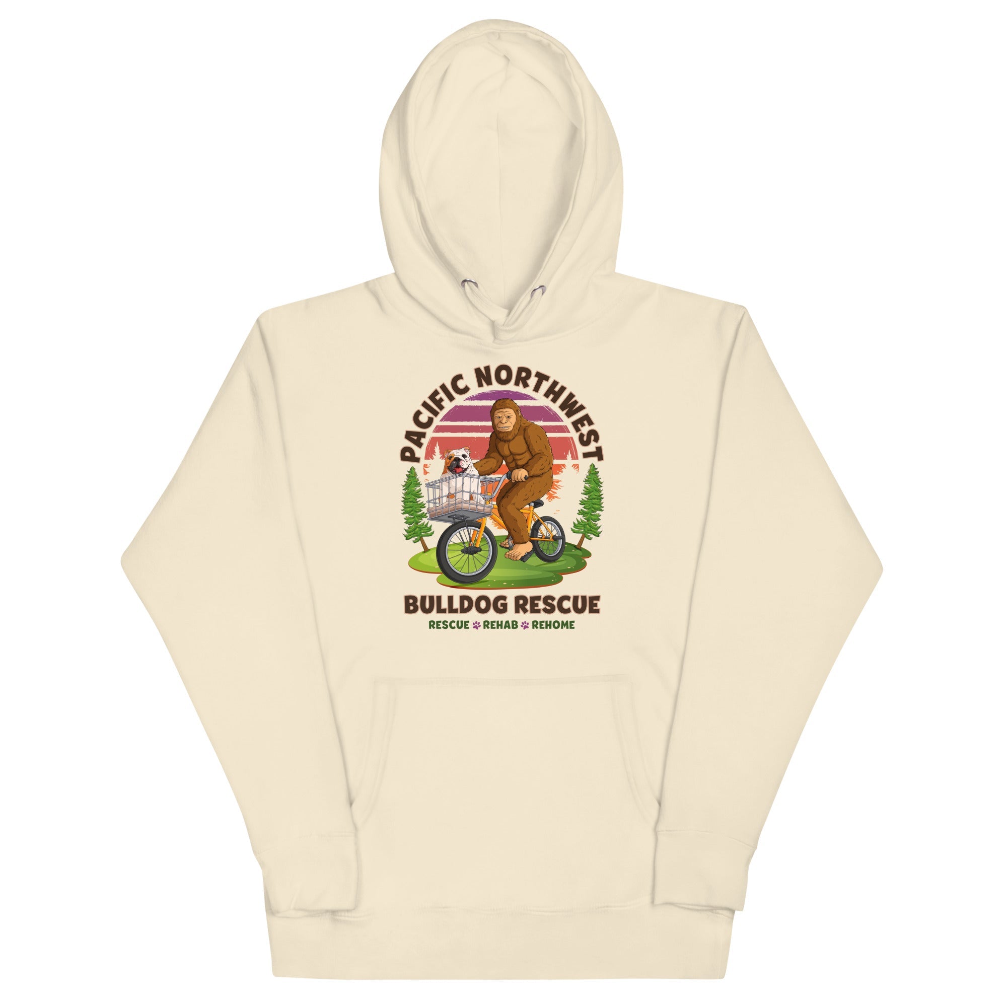 "Bulldogs & Bigfoot" Pacific Northwest Bulldog Rescue Unisex Hoodie