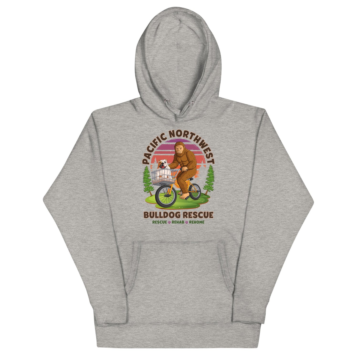 "Bulldogs & Bigfoot" Pacific Northwest Bulldog Rescue Unisex Hoodie