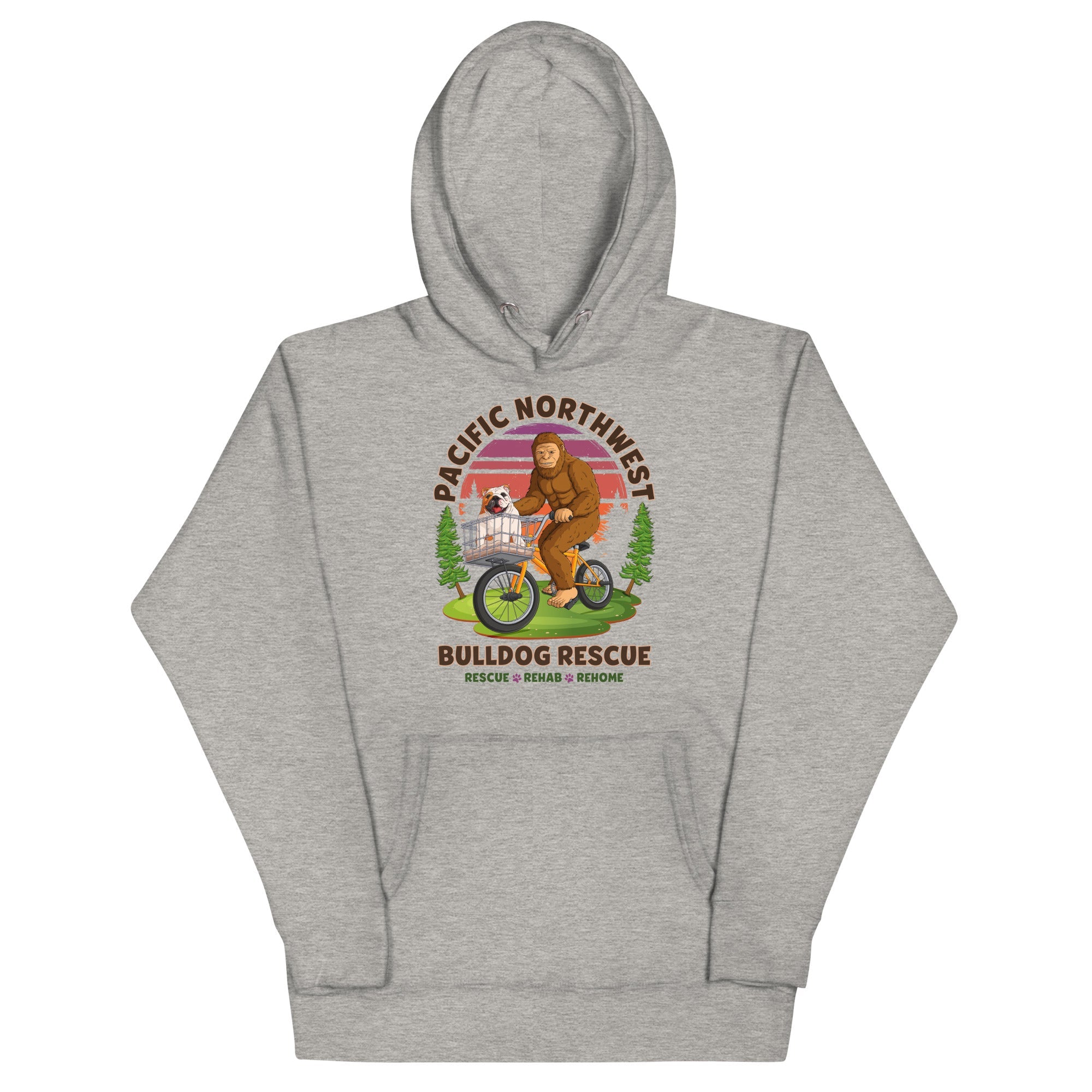 "Bulldogs & Bigfoot" Pacific Northwest Bulldog Rescue Unisex Hoodie
