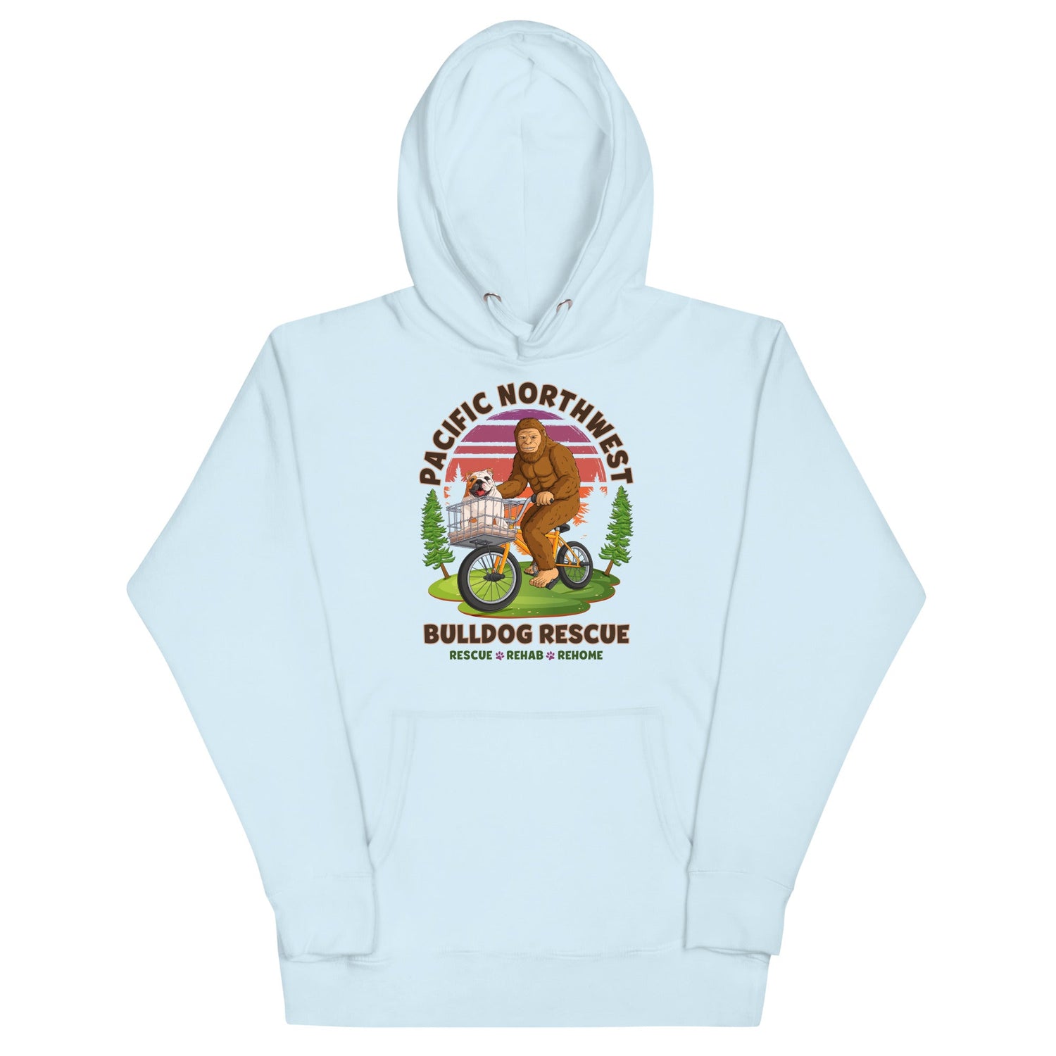 "Bulldogs & Bigfoot" Pacific Northwest Bulldog Rescue Unisex Hoodie