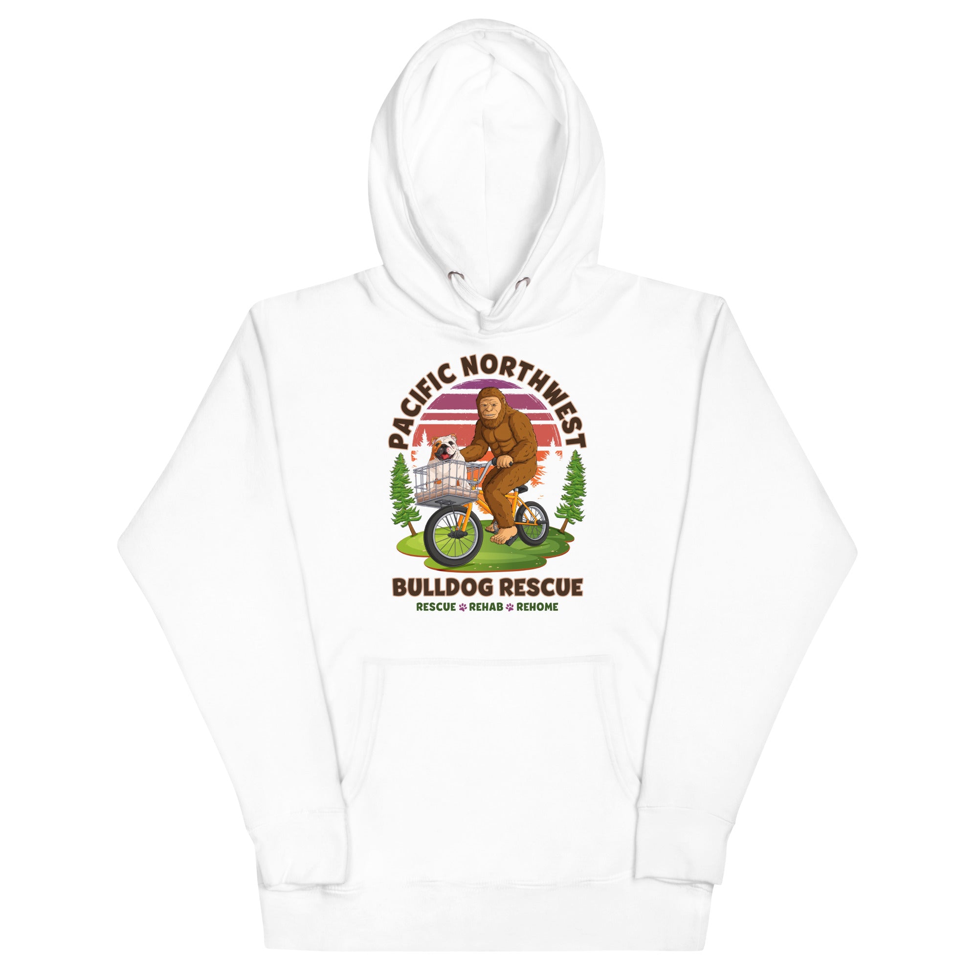 "Bulldogs & Bigfoot" Pacific Northwest Bulldog Rescue Unisex Hoodie