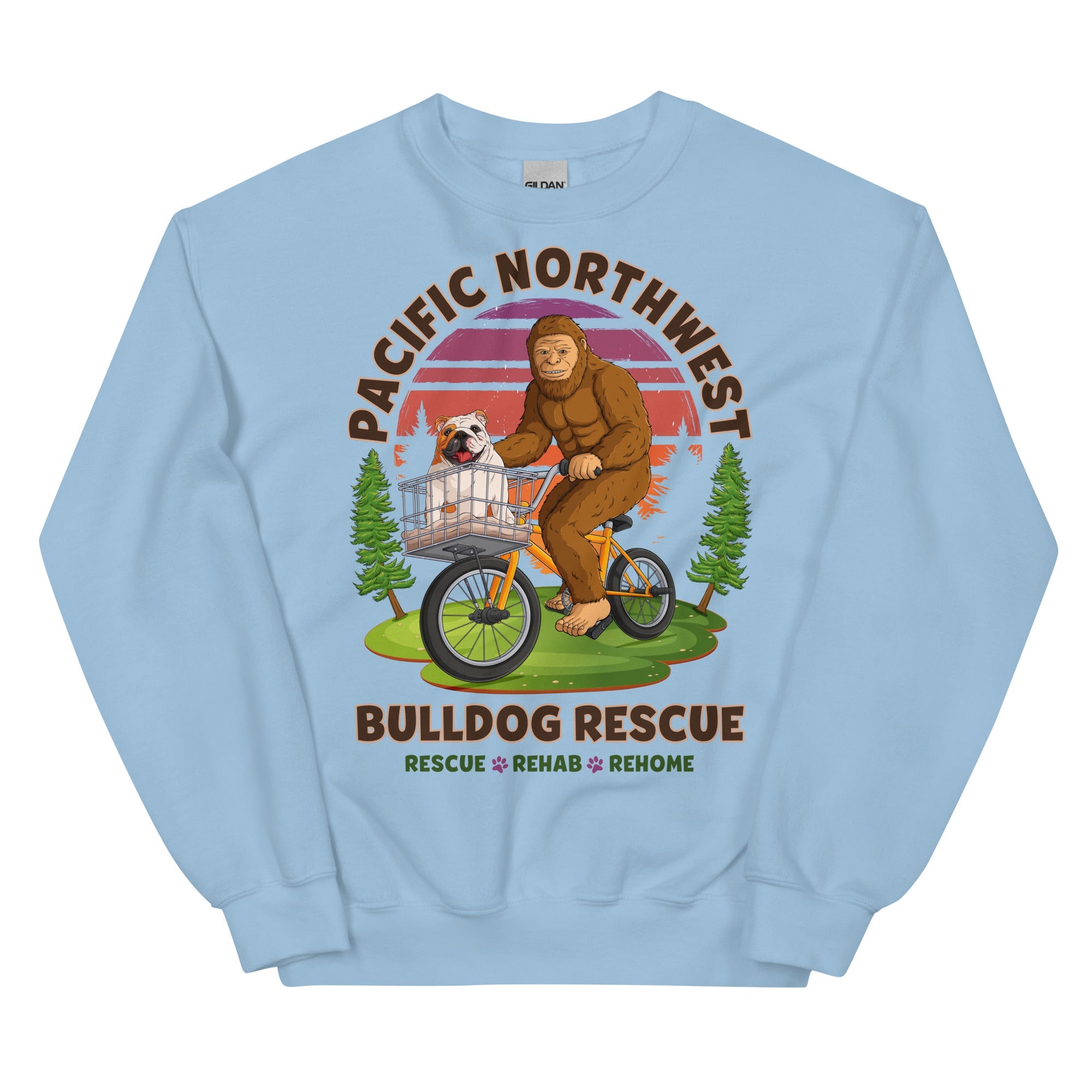 "Bulldogs & Bigfoot" Pacific Northwest Bulldog Rescue Unisex Sweatshirt