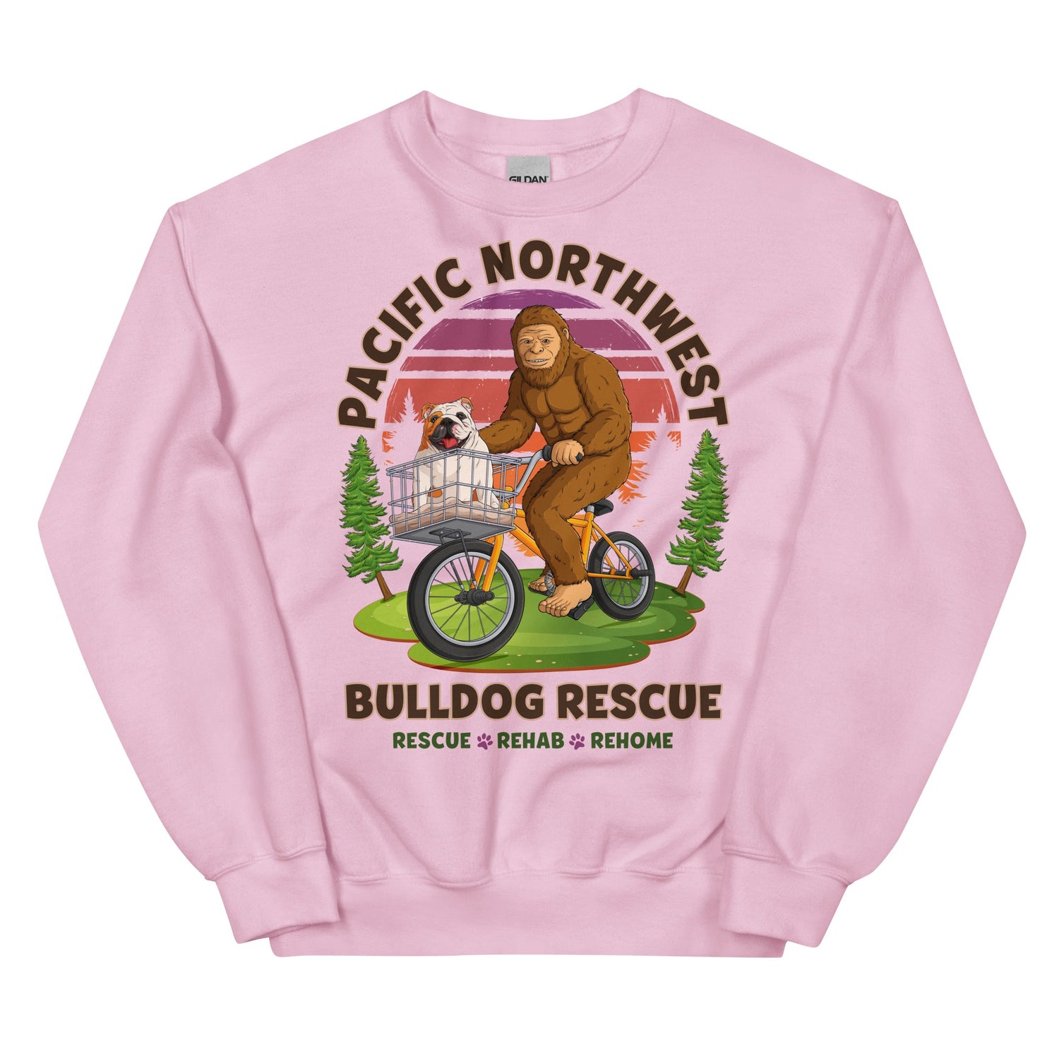 "Bulldogs & Bigfoot" Pacific Northwest Bulldog Rescue Unisex Sweatshirt