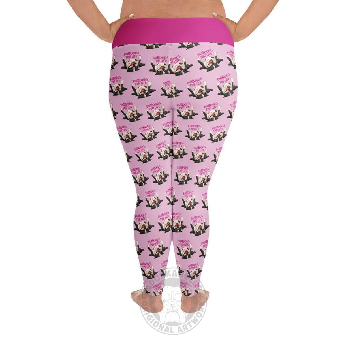 "Bulldogs For Life" Plus Size Leggings | Black & White Colored